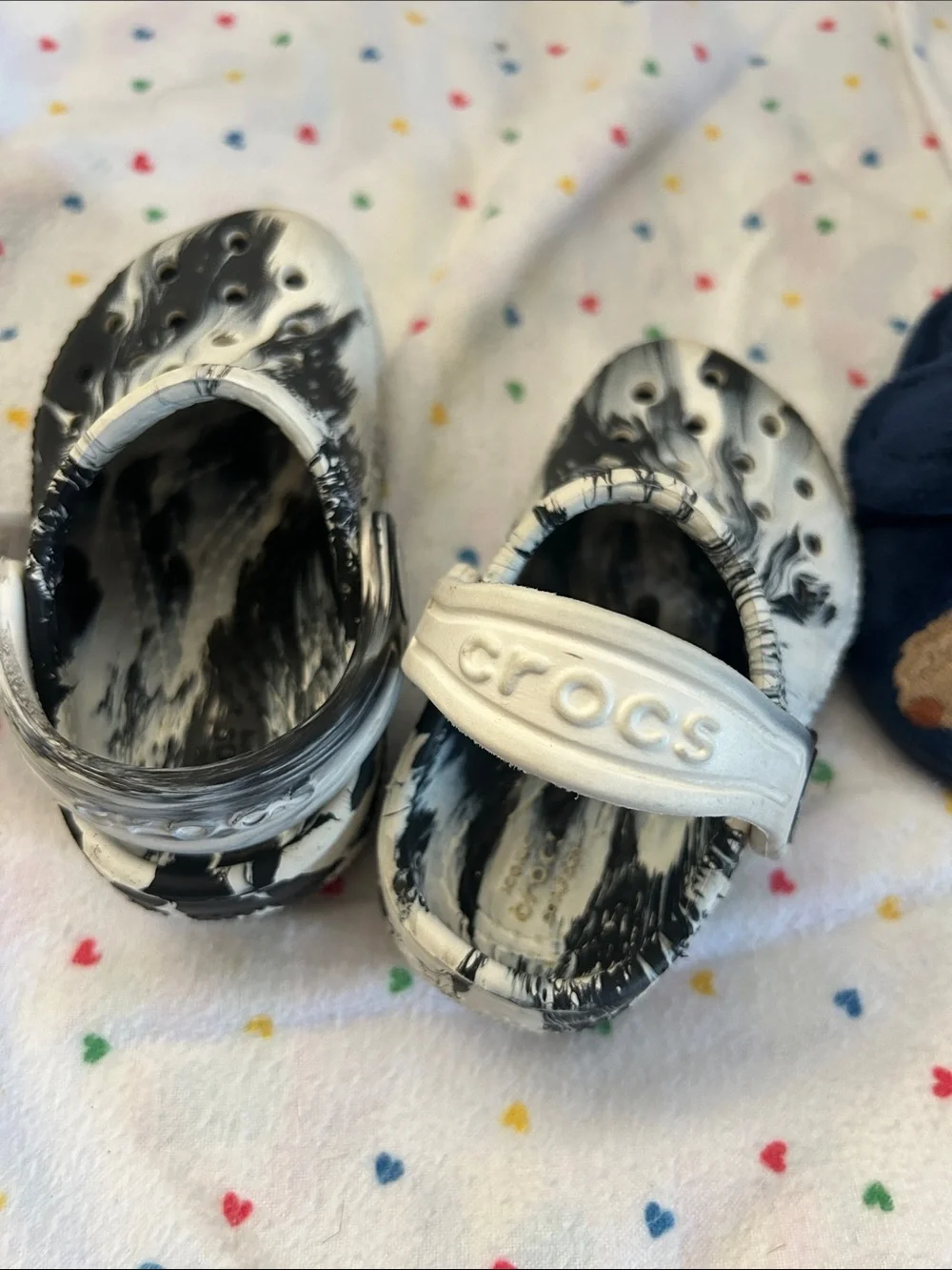Toddler Navy 'Moo Nite' Plush Slippers and Crocs